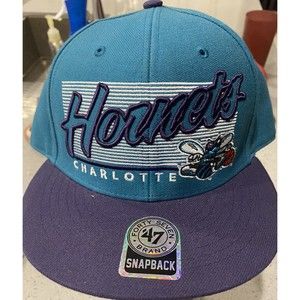 Charlotte Hornets ‘47 Brand Hardwood Classics Snapback Hat Teal Purple NBA Cap
